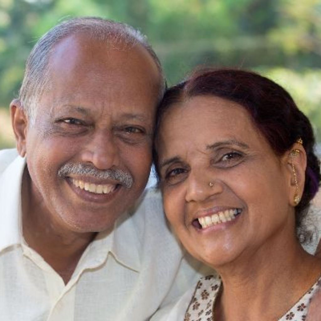 senior indian couple landscape