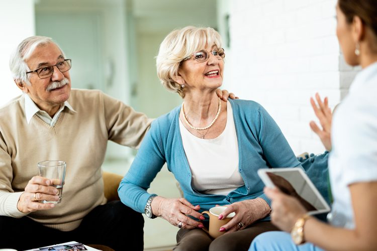 senior couple with professional