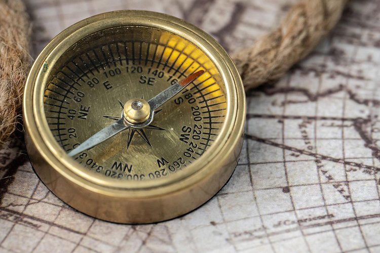 mullen residences vintage compass and map